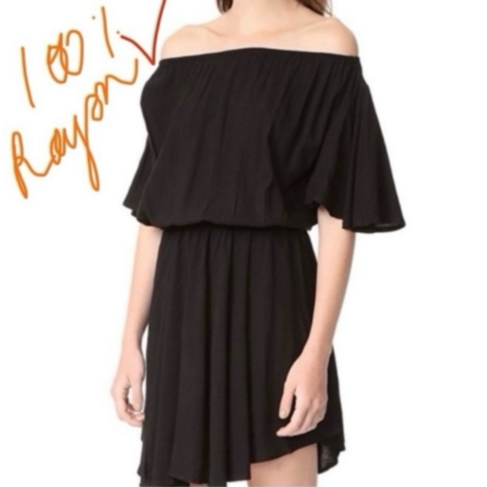 MLM - Leon Dress - Off shoulder - Black 100% Rayon Size S - Shopbop - Excellent